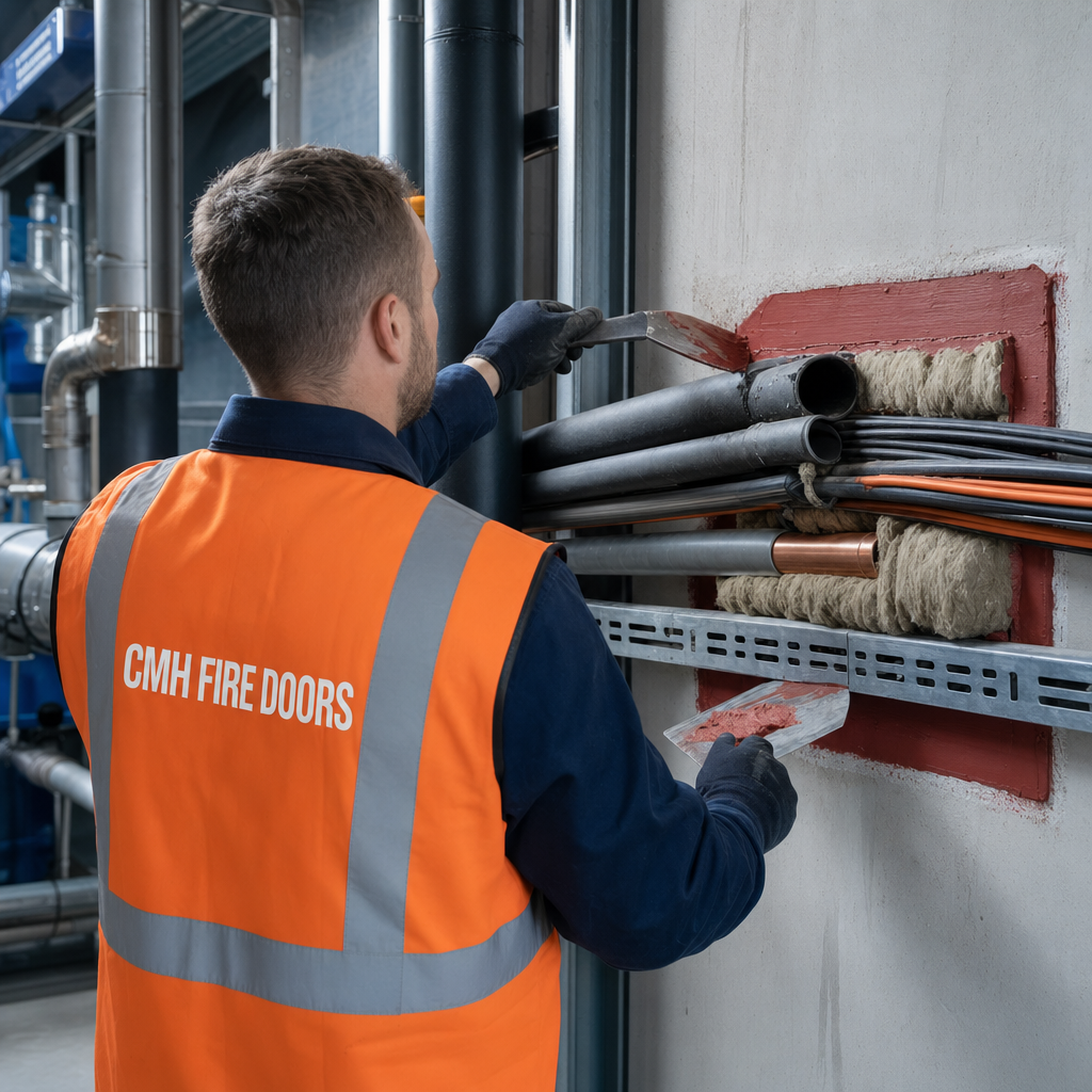 Fire stopping specialist sealing service penetrations