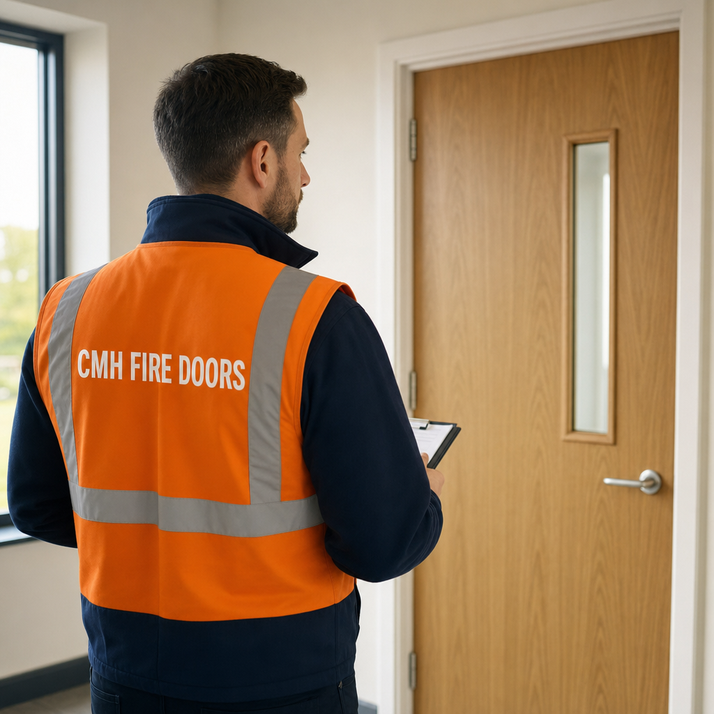 Fire door inspection by FDIS-certified inspector